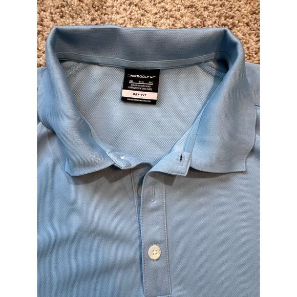 Nike Golf DRI-FIT collard  Shirt, size 3XL; Light Blue - Picture 5 of 7